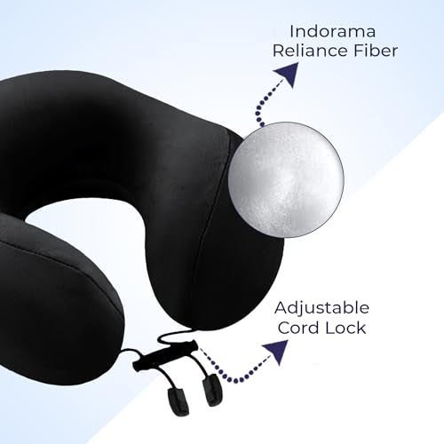 Billebon Premium Neck Pillow for Travelling Airplane Travel Pillow Comfortable Head Rest Neck Holder Pillow (Black) - Image 3
