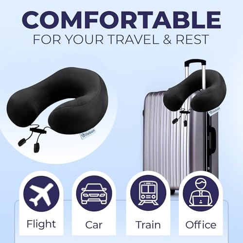 Billebon Premium Neck Pillow for Travelling Airplane Travel Pillow Comfortable Head Rest Neck Holder Pillow (Black) - Image 4