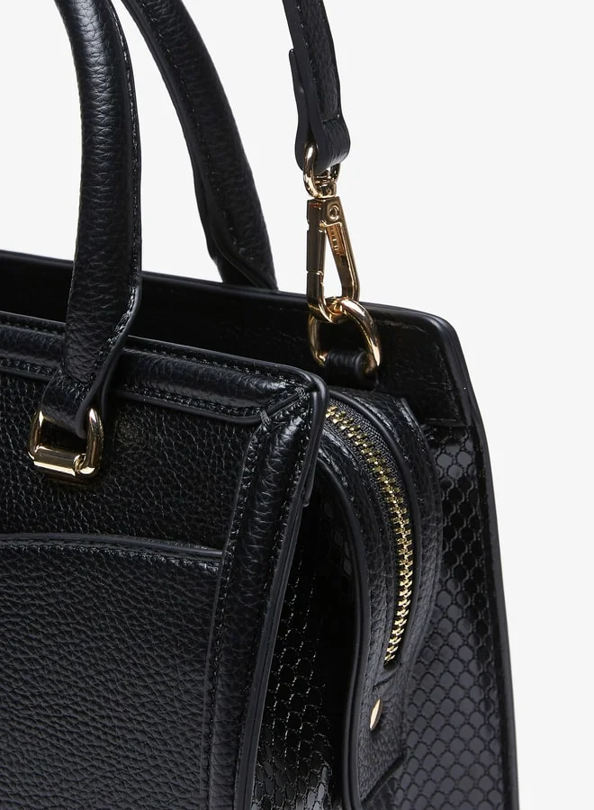سيليست Women's Textured Tote Bag with Zipper Closure and Detachable Strap