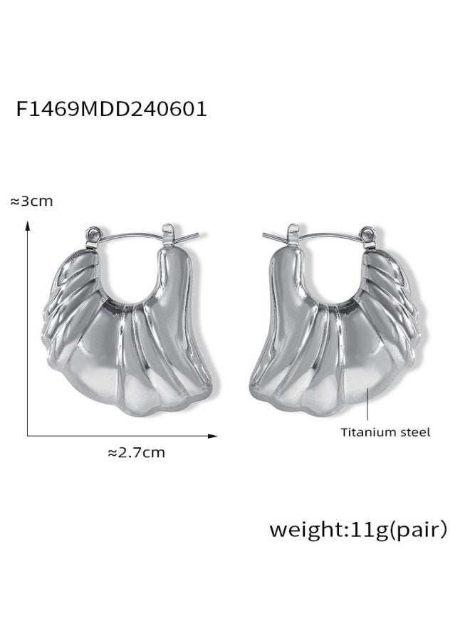 Europe And The United States Hot Hollow Shaped Wings Earrings Stainless Steel Plated 18k Gold Fashion Personality Ear Ring elry