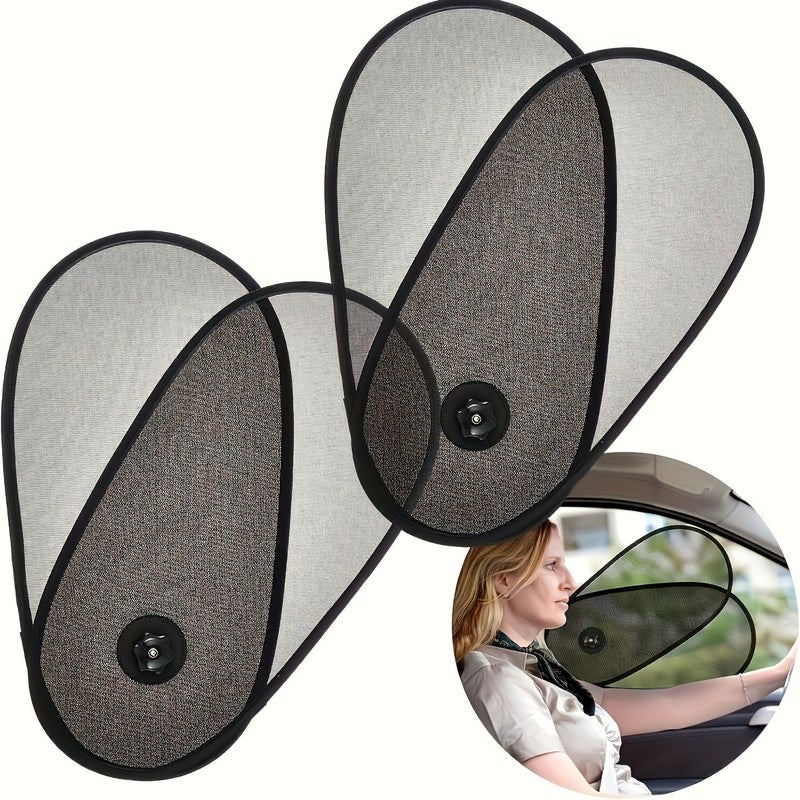 Adjustable Car Side Window Sunshade Foldable Rotating Thermal Barrier Day Night Glare Reduction Universal Fit For All Vehicles Car Interior Accessory Polyamide Material - Image 4