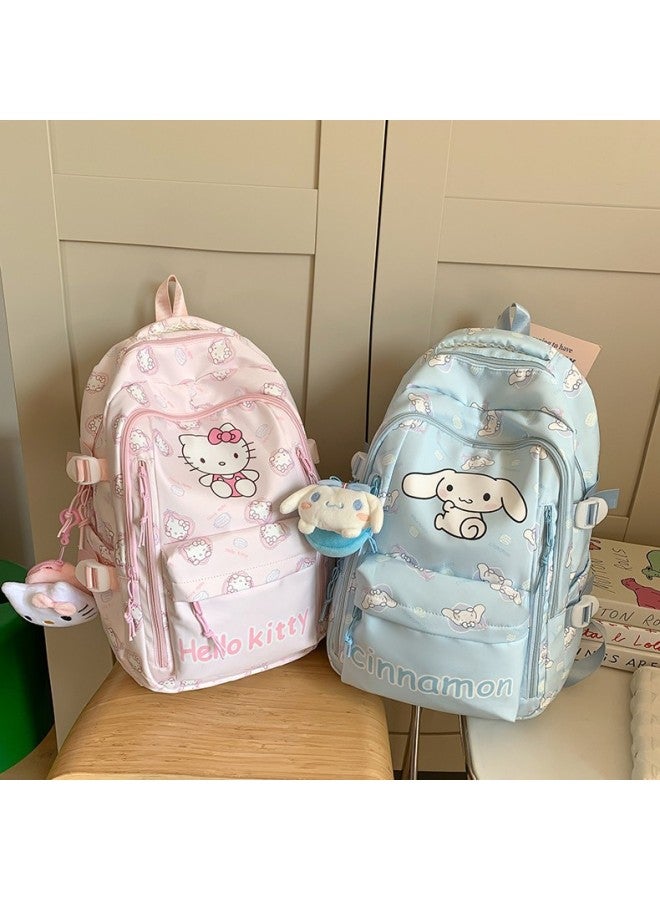 Cartoon Student Schoolbag Cute Korean-style Large Capacity Class Backpack All-match Small Fresh Junior High School Student Bag Women's Bag-Color:Purple Kurome (with Pendant)-Size:30*18*43  - Image 4