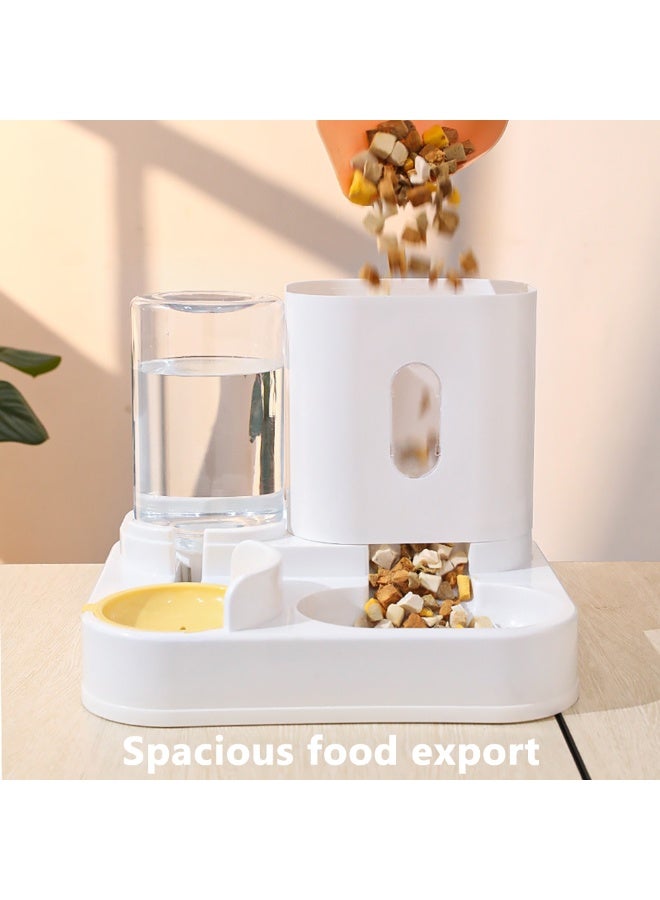 مجموعة مغذي وموزع مياه أوتوماتيكي للكلاب والقطط، مغذي وموزع مياه للحيوانات الأليفة 2 في 1 يعمل بالجاذبية للكلاب الصغيرة والمتوسطة الحجم والقطط الصغيرة، رمادي - Image 5