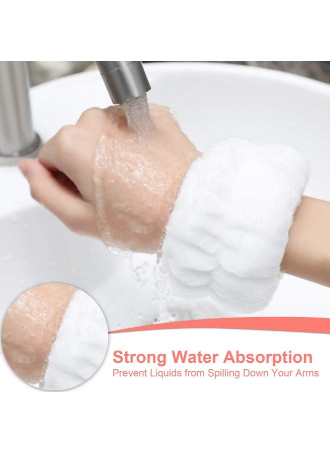 Chuangdi Chuangdi 4 Pairs Wrist Bands for Washing Face Wrist Spa Microfiber Wrist Wash Towel Band Scrunchies Absorbent Wrist Sweatband for Women Prevent Liquid from Spilling(Stylish Colors)  - Image 2