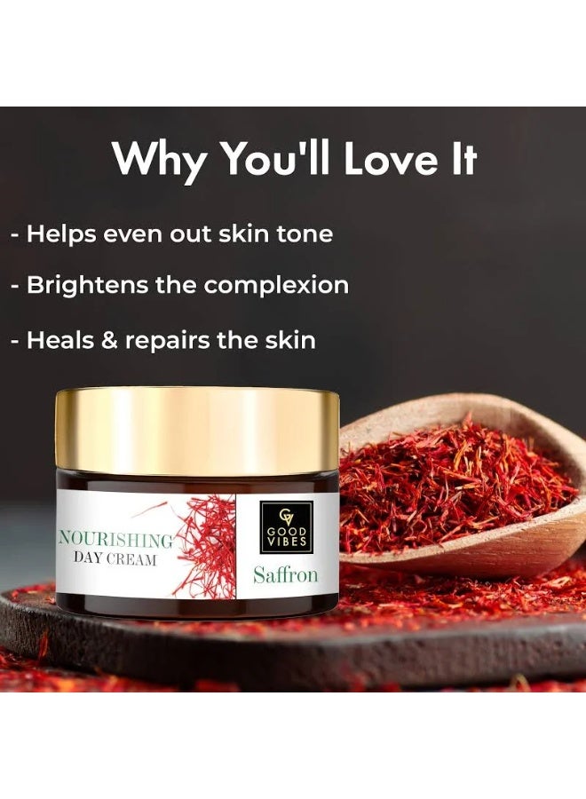 Good Vibes Saffron Nourishing Day Cream | Hydrating, Glow | With Coffee | No Parabens, No Sulphates, No Mineral Oil, No Animal Testing (50 g) - Image 2