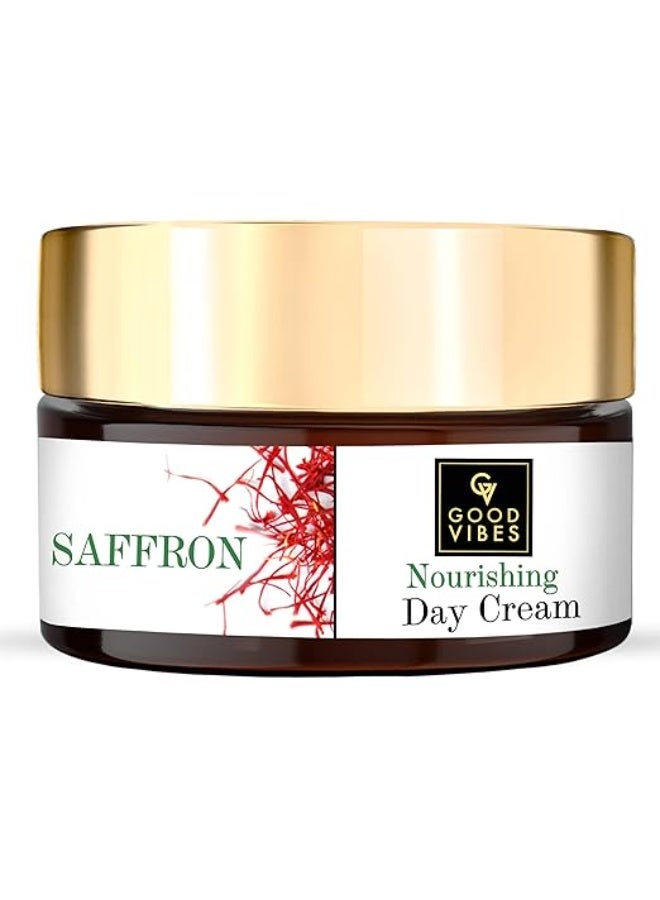 Good Vibes Saffron Nourishing Day Cream | Hydrating, Glow | With Coffee | No Parabens, No Sulphates, No Mineral Oil, No Animal Testing (50 g) - Image 1