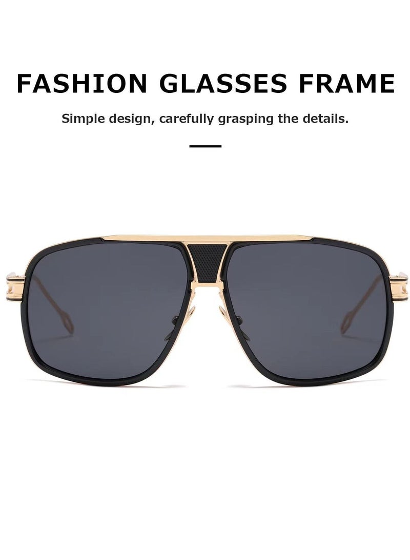Y&D Sunglasses for Men Goggle Alloy Big Frame Metal Punk Style Shield  - Image 3