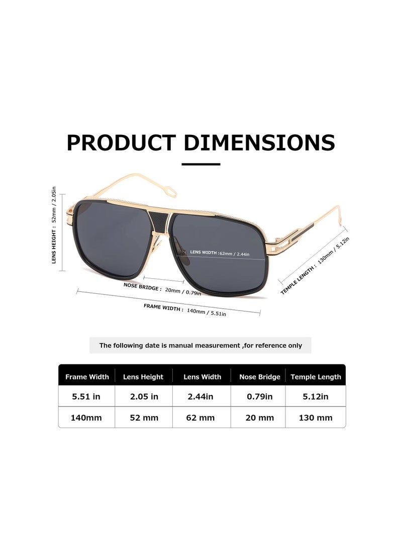 Y&D Sunglasses for Men Goggle Alloy Big Frame Metal Punk Style Shield  - Image 4