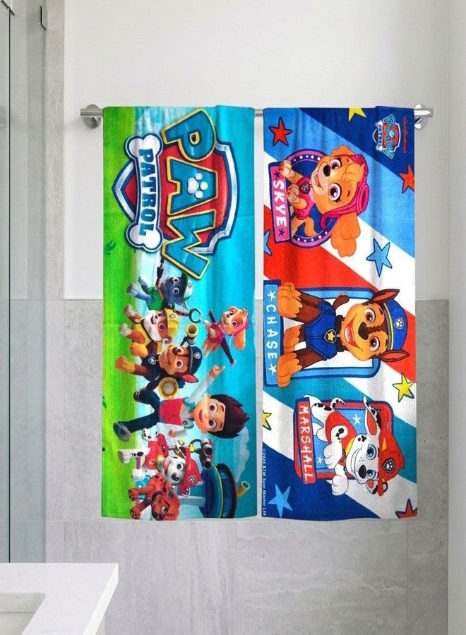 Athom Living Paw Patrol Themed Kids Bath Towel 60x120cm, 350 GSM, Soft & Absorbent, Multicolor, Perfect for Boys and Girls, Fun & Vibrant Design, Package of 2 - Image 1