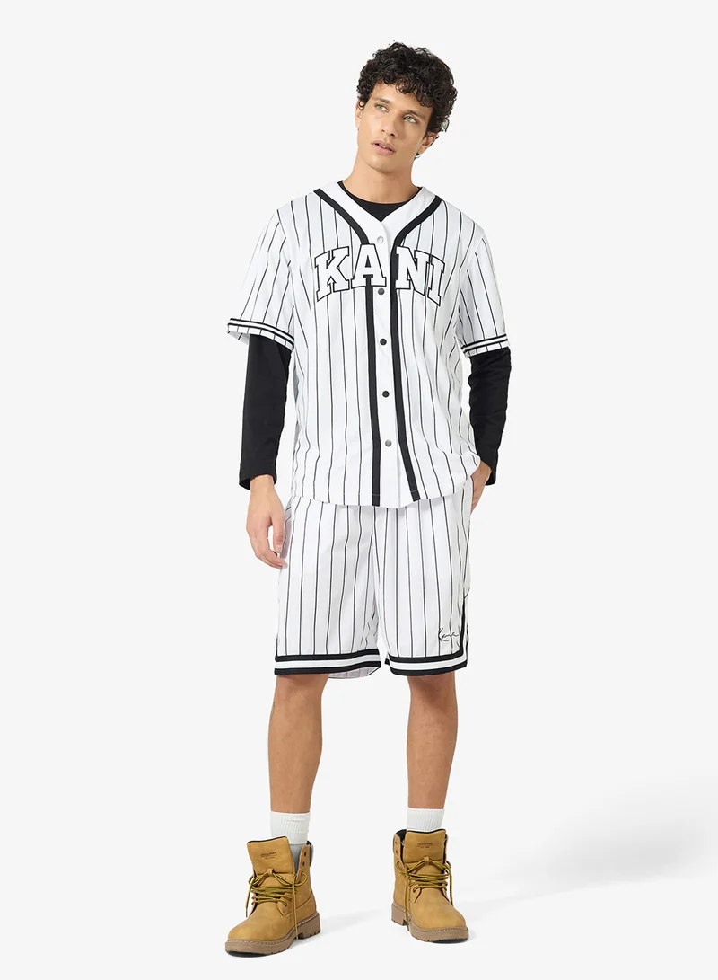 كارل كاني شورت شبكي مخطط بخطوط رفيعة