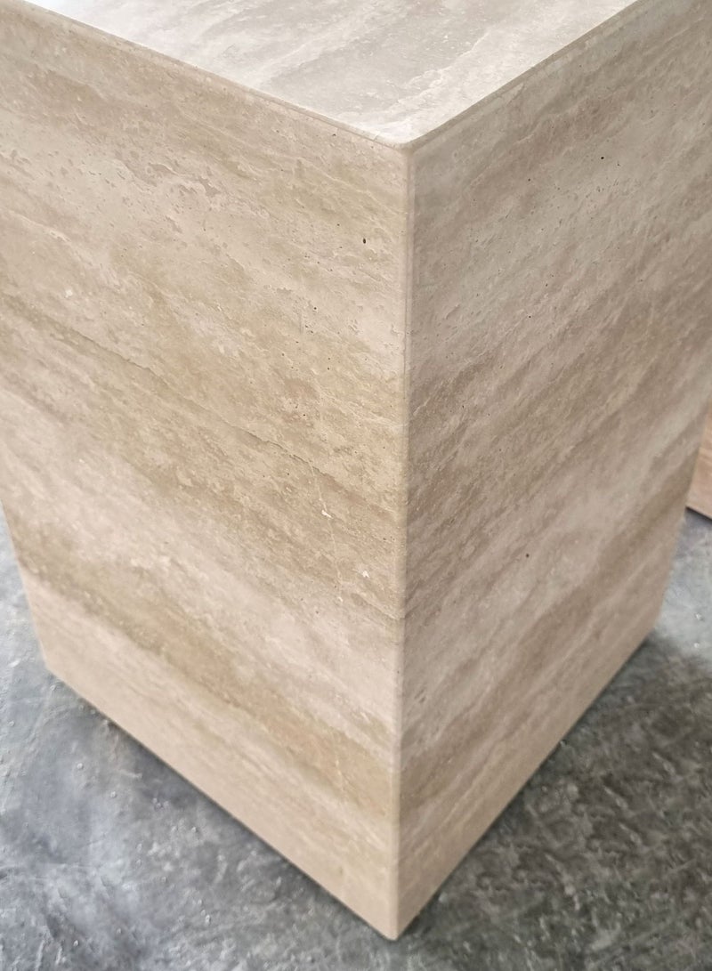 Generic Travertine Plinth side table 50x30x30cm  - Image 5