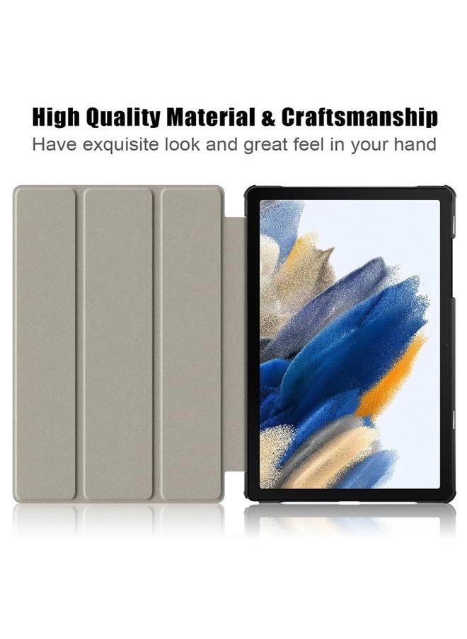 Green Tiger - Samsung Galaxy Tab A9 Plus Custer Painted 3 Fold Holder Smart Leather Tablet Case Big Eye Me - Image 1