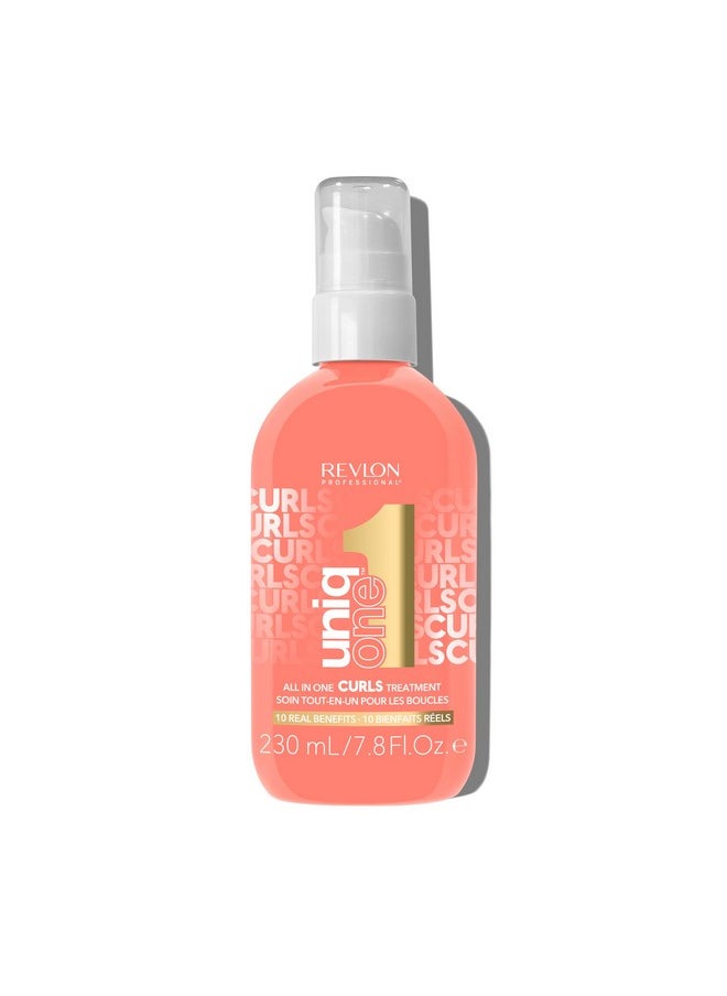 ريفلون بروفيشنال - UniqONE REVLON PROFESSIONAL علاج للشعر المجعد يُترك على الشعر - علاج متعدد الفوائد للشعر المجعد والمموج والمتعرج، 7.8 أونصة سائلة (عبوة من قطعة واحدة) - Image 1