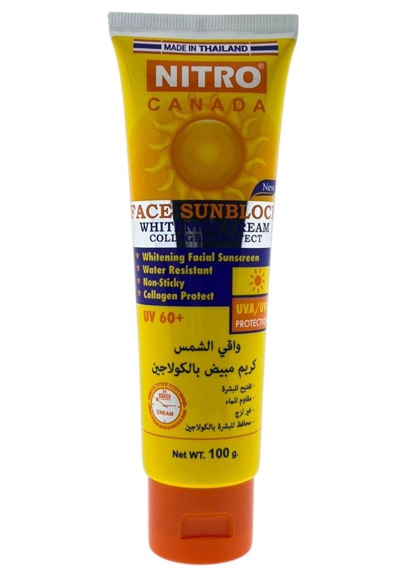 Nitor Riyad NITRO CANADA Face Sunblock Whitening Cream with Collagen Protect UV 60 ...