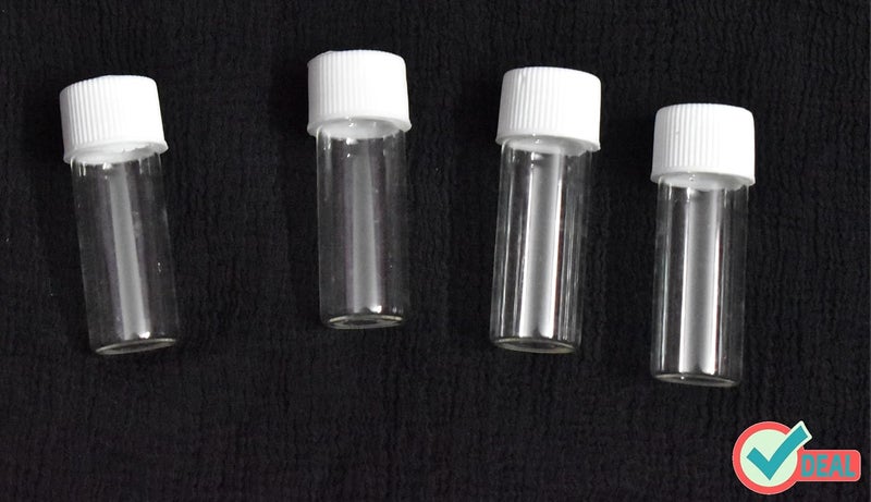 RITEDEAL Ritedeal half dram 3ml glass vial glass bottles transparent quality glass bottles with white screw caps 144 bottles per box package Qty 2 - Image 2