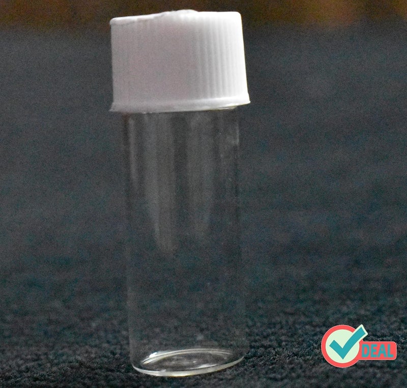 RITEDEAL Ritedeal half dram 3ml glass vial glass bottles transparent quality glass bottles with white screw caps 144 bottles per box package Qty 2 - Image 3