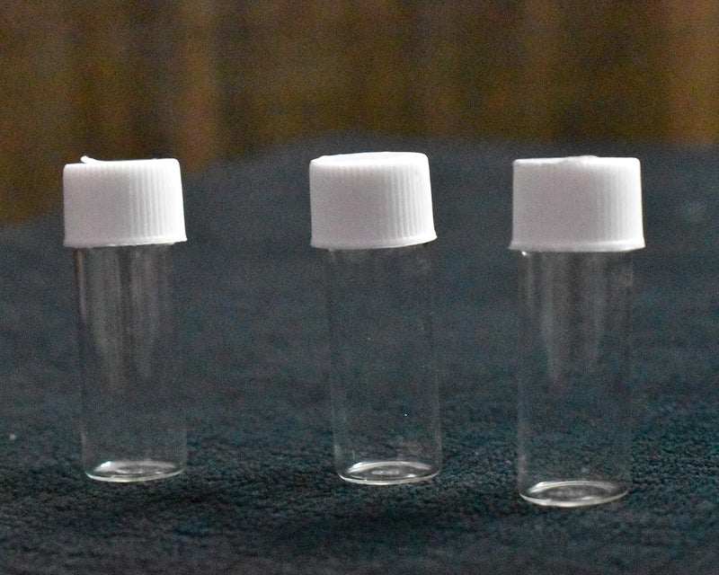 RITEDEAL Ritedeal half dram 3ml glass vial glass bottles transparent quality glass bottles with white screw caps 144 bottles per box package Qty 2 - Image 1
