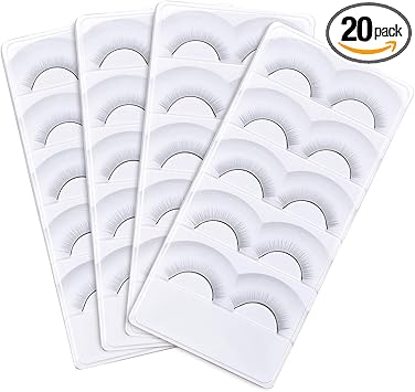 Fodlon 20 Pairs Training Eyelashes Self Adhesive Practice Lashes for Teaching Eyelash Extensions Eyelash Extension Training Kit for Mannequin Head - Image 1