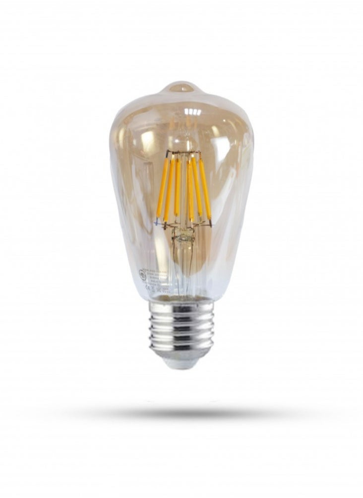 Generic 3pcs of Decorative bulb, transparent, golden color, 6 watts, Edison model  - Image 2