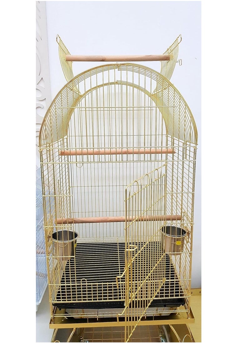 Generic parrot Bird cage with rolling stand 2 wood stick 2 Food Container large with top stand for big parrots such as casco cocatoo,conure,Parakeet,Budgerigar,Fischer Lovebird,cockatiel  - Image 2