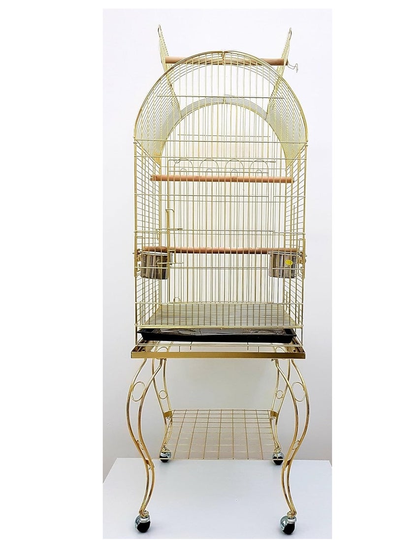 Generic parrot Bird cage with rolling stand 2 wood stick 2 Food Container large with top stand for big parrots such as casco cocatoo,conure,Parakeet,Budgerigar,Fischer Lovebird,cockatiel  - Image 3