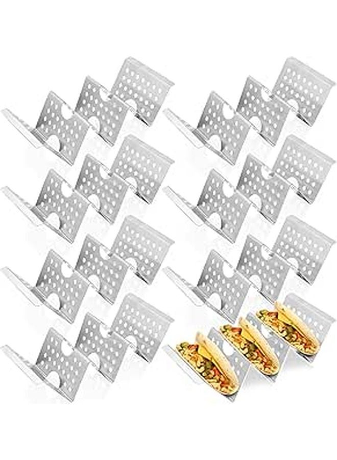 Stainless Steel Taco Holders Set Of 8 Oven Safe Rack Stand For Burritos Tortillas Pancakes Serving Tray Organizer - Image 1