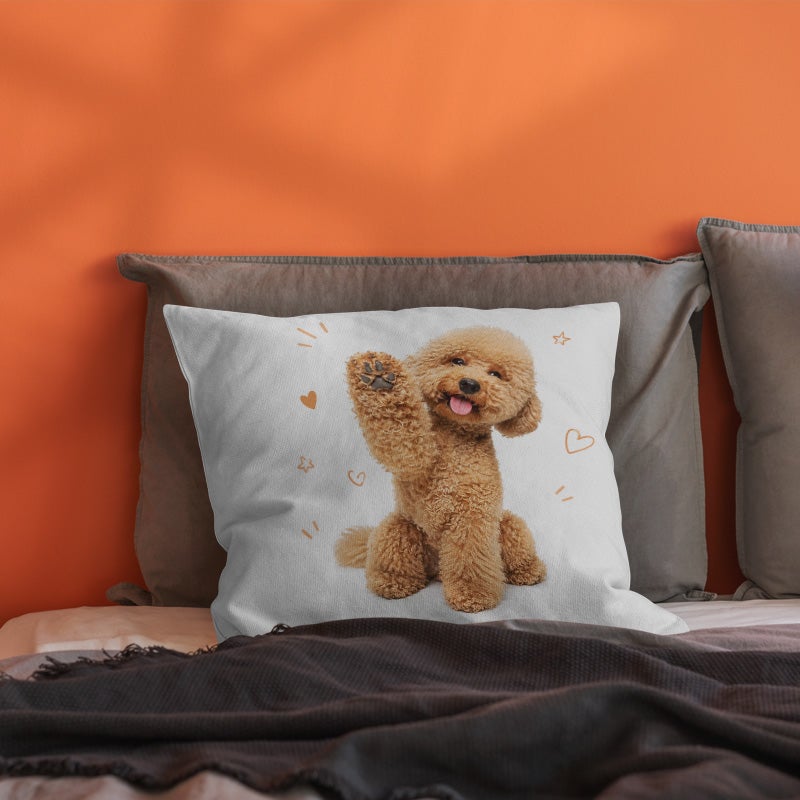 Cute Poodle Print Decorative Throw Pillow Soft Plush Cushion Cover for Sofa Bed Living Room - Image 5