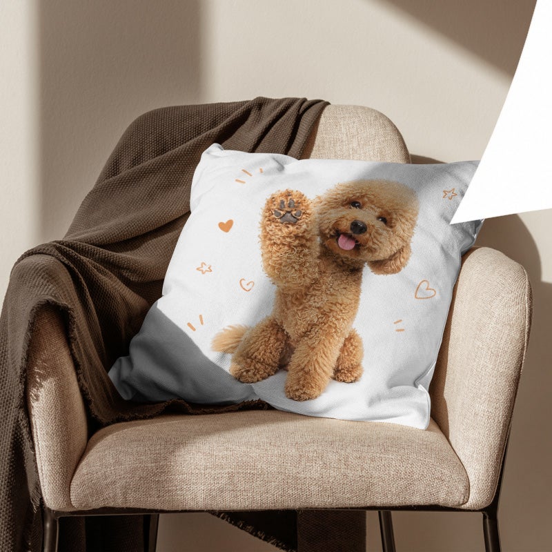 Cute Poodle Print Decorative Throw Pillow Soft Plush Cushion Cover for Sofa Bed Living Room - Image 4