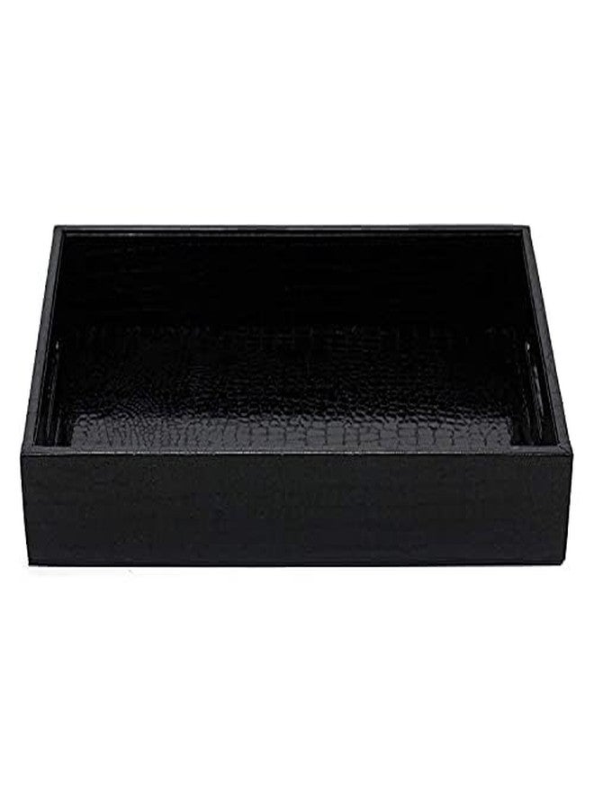 Azyeea Black Leather Rectangular Serving Tray for Dining Table/Parties/Storage/Home Decor (14 X 10x2 inch) - Image 5
