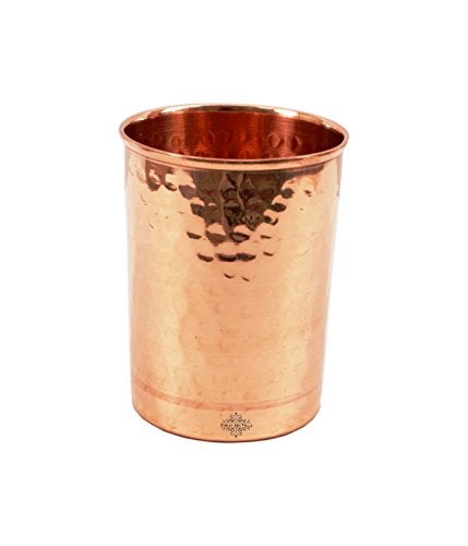 Indian Art Villa Set of 1 Pure Copper Hammered Jug Pitcher 1700 ML with 1 Glass Tumbler Cup 380 ML Storage Water Home Hotel Restaurant Good Health Benefit Yoga - Image 4