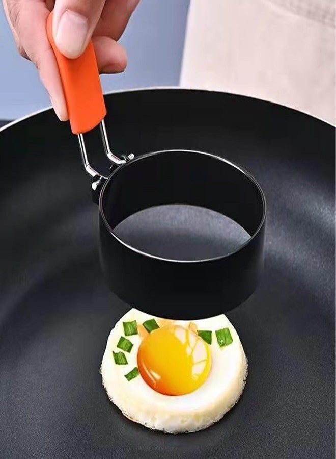 WOWITIS 6 Pcs Professional Egg Ring Pancake Ring Set,8" Large Omelette Ring,6" Pancake Ring,4" Round Egg Ring, Non-stick Stainless Steel Egg Cooking Rings Set for Griddle Frying Eggs with Silicone Handle - Image 5