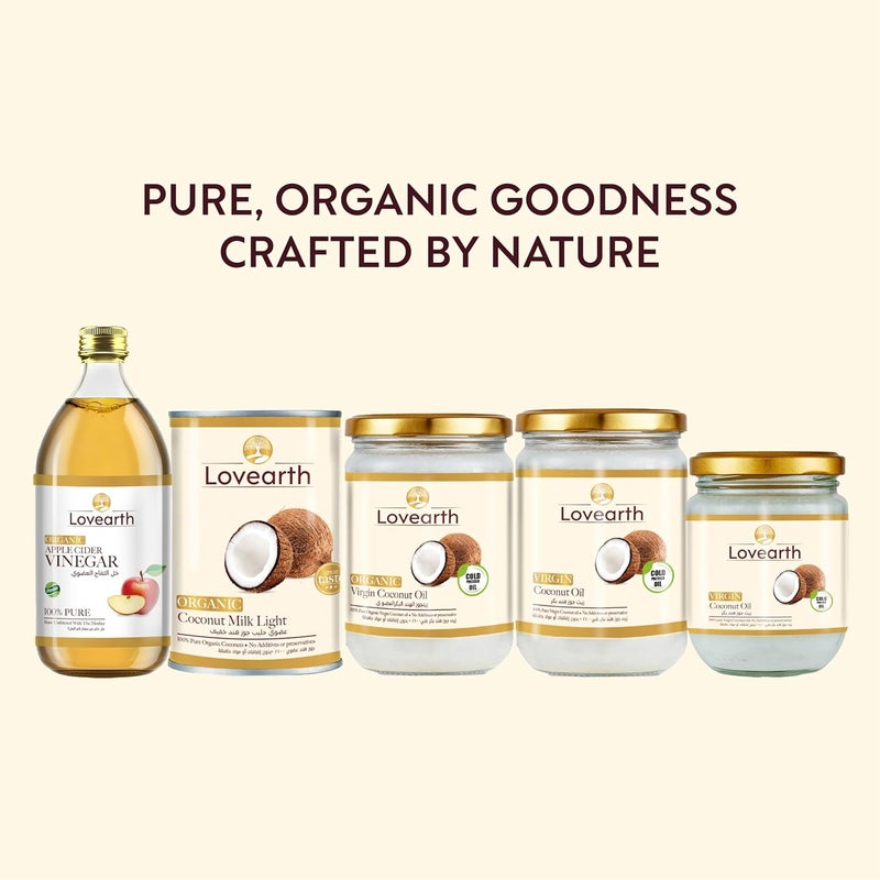 LoveArth Virgin Coconut Oil 500ml | Cold Pressed | Unrefined & Undeodorized | Keto-Friendly | USDA Organic - Image 5