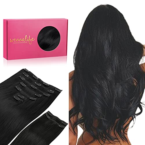 Wennalife WENNALIFE Clip in Hair Extensions Real Human Hair 22