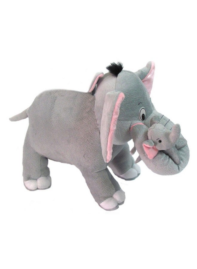 Tickles فيل أم مع دمية محشوة ناعمة للأطفال هدية عيد ميلاد (الحجم 32 سم اللون رمادي) - Image 2