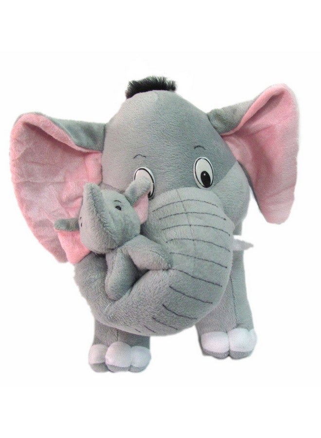 Tickles فيل أم مع دمية محشوة ناعمة للأطفال هدية عيد ميلاد (الحجم 32 سم اللون رمادي) - Image 3