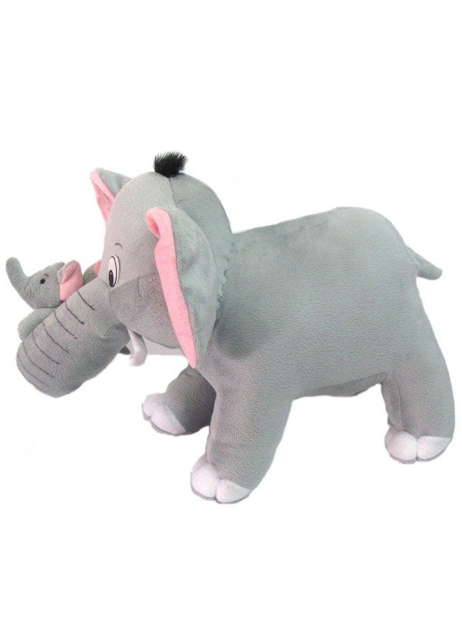 Tickles فيل أم مع دمية محشوة ناعمة للأطفال هدية عيد ميلاد (الحجم 32 سم اللون رمادي) - Image 4