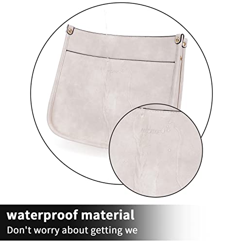 HKCLUF Crossbody Bags for Women Trendy Vegan Leather Hobo Handbags With 2 Adjustable Guitar Strap Crossbody Bucket Purse for Women(White) - Image 5