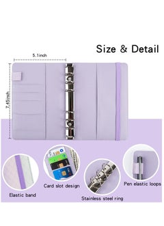 SYOSI A6 Gradient Color PU Budget Binder Set Money Saving Wallet Ring with Cash Envelopes Sheets and Label Stickers Planner Organizer Ideal for Travel or Work  - Image 3