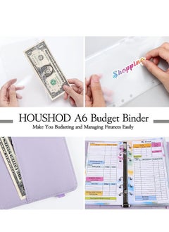 SYOSI A6 Gradient Color PU Budget Binder Set Money Saving Wallet Ring with Cash Envelopes Sheets and Label Stickers Planner Organizer Ideal for Travel or Work  - Image 4