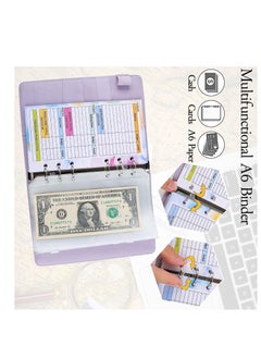 SYOSI A6 Gradient Color PU Budget Binder Set Money Saving Wallet Ring with Cash Envelopes Sheets and Label Stickers Planner Organizer Ideal for Travel or Work  - Image 2
