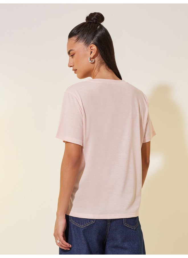 Take Two Take Two Slogan Print Round Neck T-Shirt  - Image 5