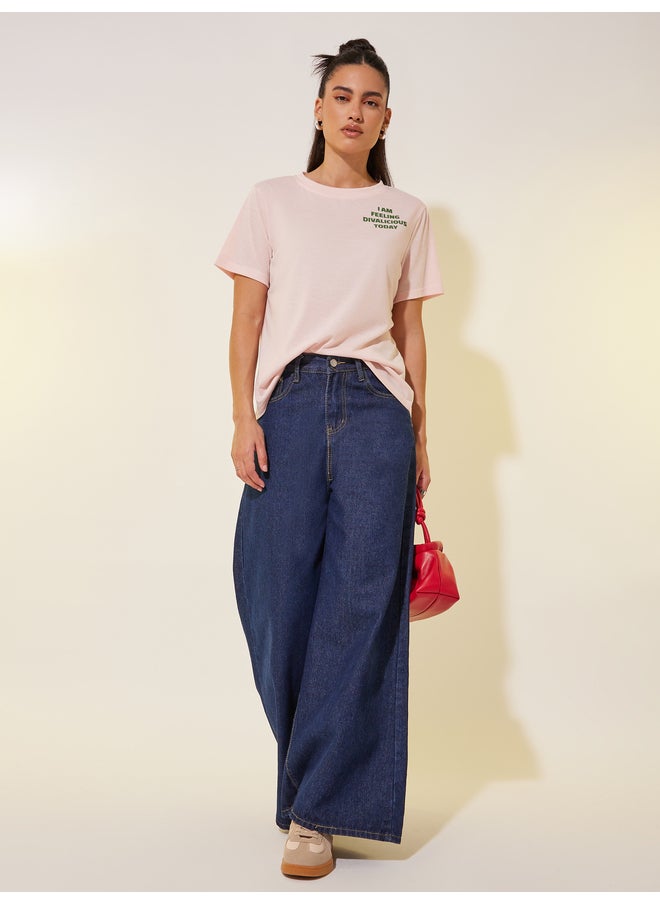 Take Two Take Two Slogan Print Round Neck T-Shirt  - Image 2