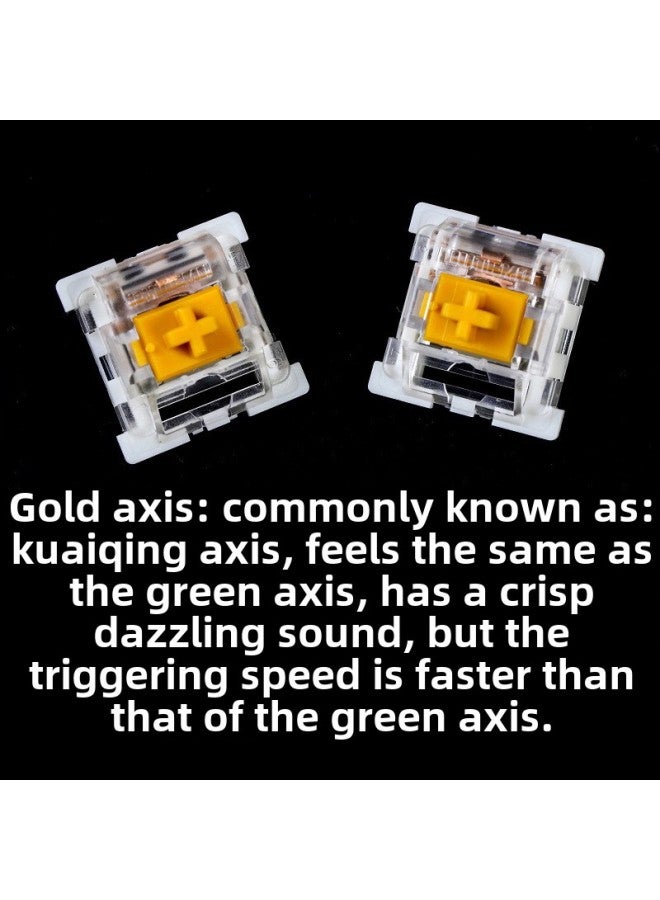 OUTEMU/High Special Axis Mechanical Keyboard Axis Switch Green Axis Black Axis Tea Red Mute Axis Guest Hot Plug-Color:Gaute Gold Axis - Image 1