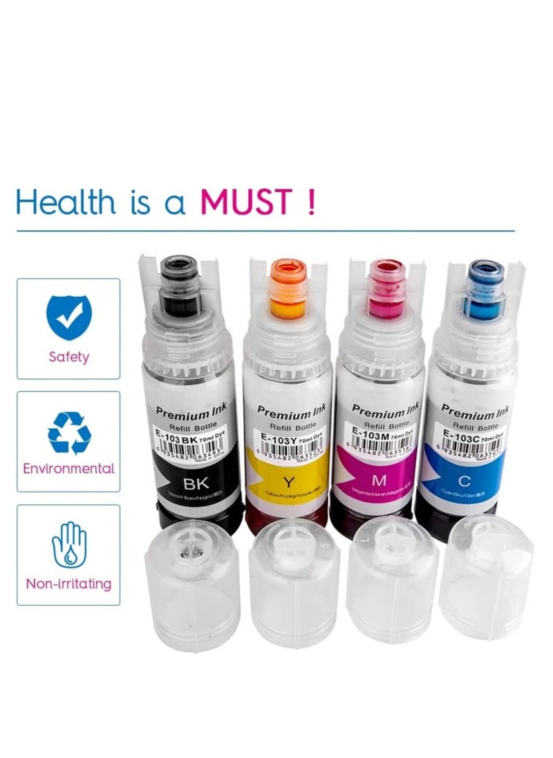 NexNova - Generic Ink 103 for EcoTank for EPSON Combo Set 4 Pack Black Cyan Magenta Yellow - Image 1