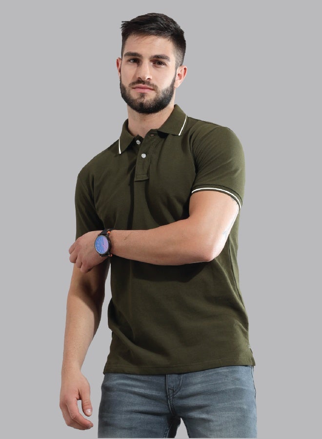 Olive Green Tip Top Unisex Polo T-Shirt
