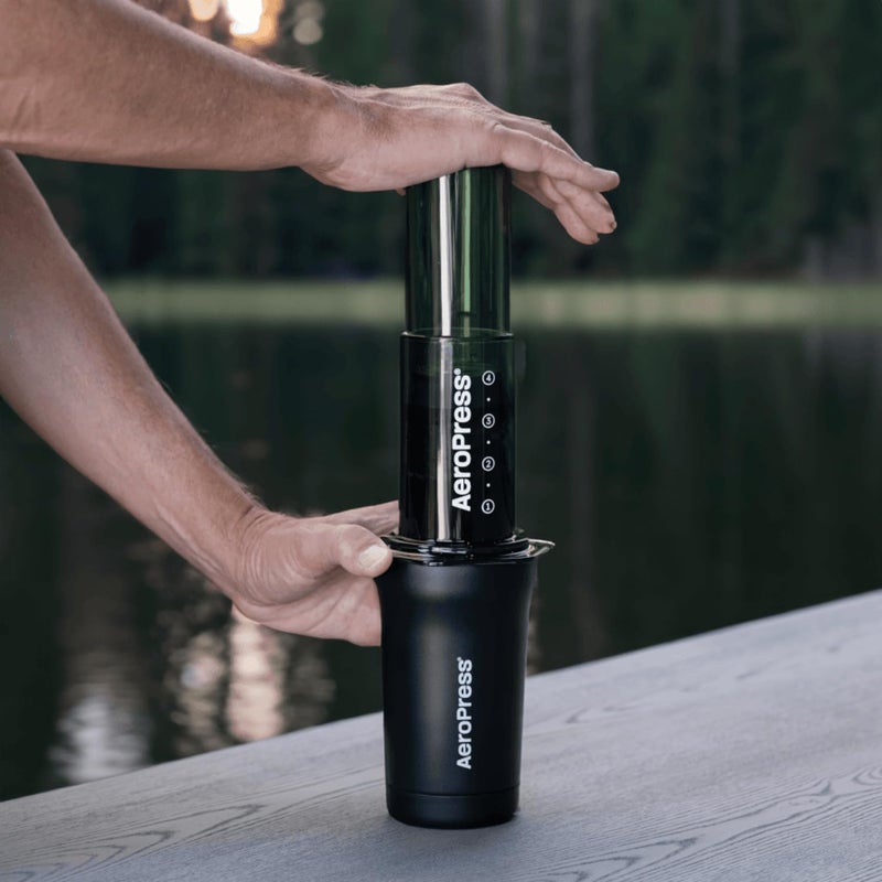 AeroPress AeroPress Travel Coffee Tumbler  Stainless Steel Coffee Tumbler with Double-Wall Insulation  Splash-Resistant Lid  Built-In Filter Storage  Cup Holder Friendly for Hot or Cold Drinks  - Image 4