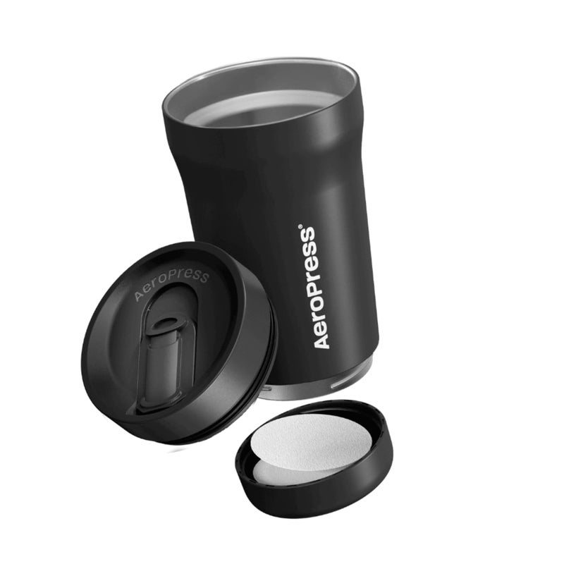 AeroPress AeroPress Travel Coffee Tumbler  Stainless Steel Coffee Tumbler with Double-Wall Insulation  Splash-Resistant Lid  Built-In Filter Storage  Cup Holder Friendly for Hot or Cold Drinks  - Image 2