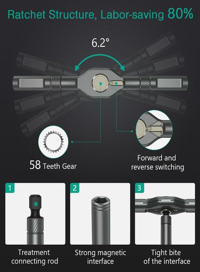 أوريا طقم مفكات براغي سقاطة 42 في 1 من أوريا، طقم مفكات براغي مغناطيسي مع 40 رأس دقيق، طقم أدوات إصلاح مطور بمقبض سقاطة، حقيبة محمولة لأدوات إصلاح الدراجات والأثاث الإلكتروني. - Image 3
