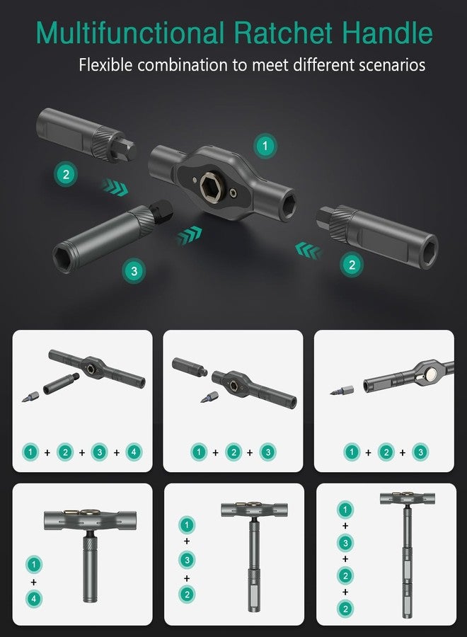 أوريا طقم مفكات براغي سقاطة 42 في 1 من أوريا، طقم مفكات براغي مغناطيسي مع 40 رأس دقيق، طقم أدوات إصلاح مطور بمقبض سقاطة، حقيبة محمولة لأدوات إصلاح الدراجات والأثاث الإلكتروني. - Image 2