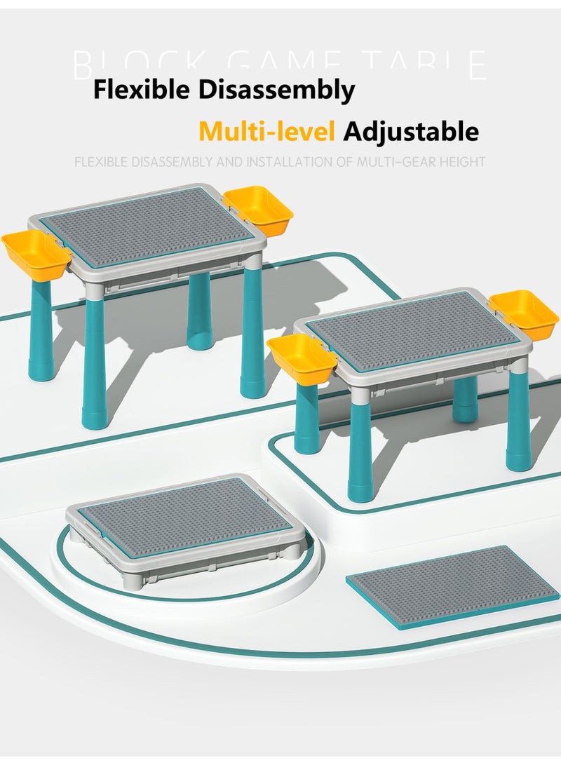 WALALLA Kids Multi-Functional Educational Study Block Table, Drawing Board and Activity Building Storage with Chair,100 Block - Image 5